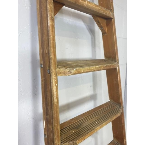 208 - Vintage Library Ladder approx 225cm tall