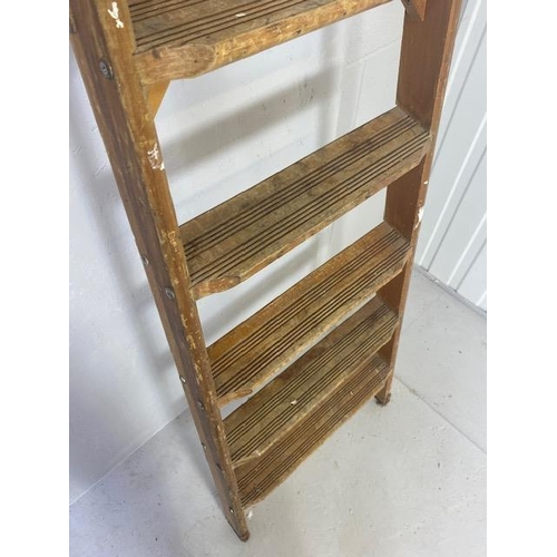 208 - Vintage Library Ladder approx 225cm tall