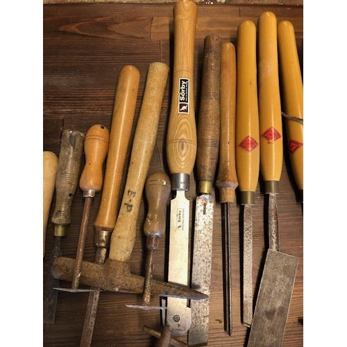 211 - Vintage Tools: A Large collection of tools to include Chisels, Mallets, clamps etc