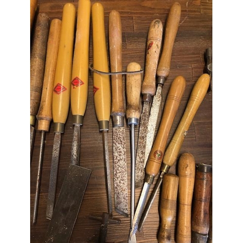 211 - Vintage Tools: A Large collection of tools to include Chisels, Mallets, clamps etc