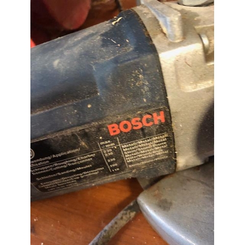 217 - Tools: Power tools to include a Tile cutter, angel Grinder by BOSCH, DeWALT circular saw and a Bench... 