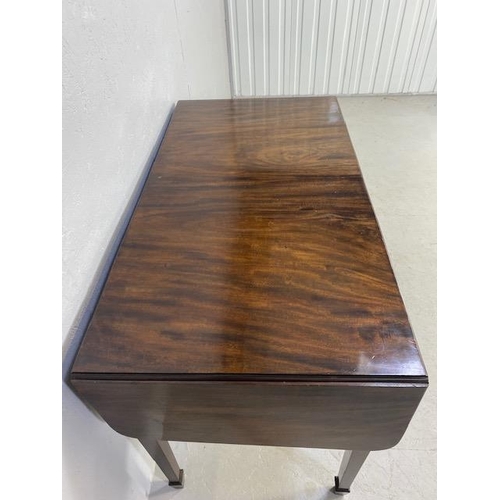 235 - Antique furniture, mahogany side table with 4 drawers and a central cutlery drawer, drop flaps to ea... 