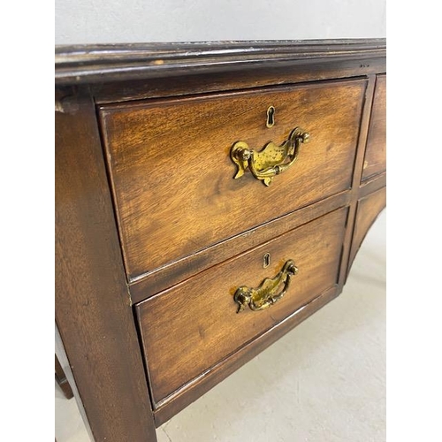 235 - Antique furniture, mahogany side table with 4 drawers and a central cutlery drawer, drop flaps to ea... 