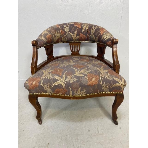 239 - Antique bedroom / nursing chair with padded seat and back rest