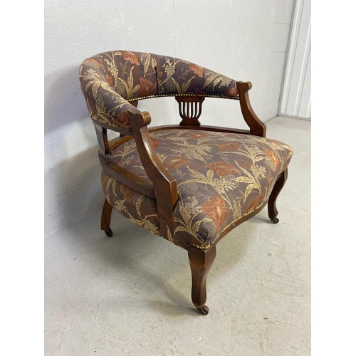 239 - Antique bedroom / nursing chair with padded seat and back rest