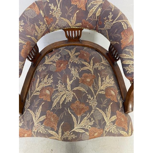 239 - Antique bedroom / nursing chair with padded seat and back rest