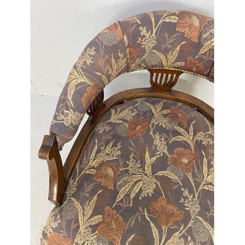 239 - Antique bedroom / nursing chair with padded seat and back rest