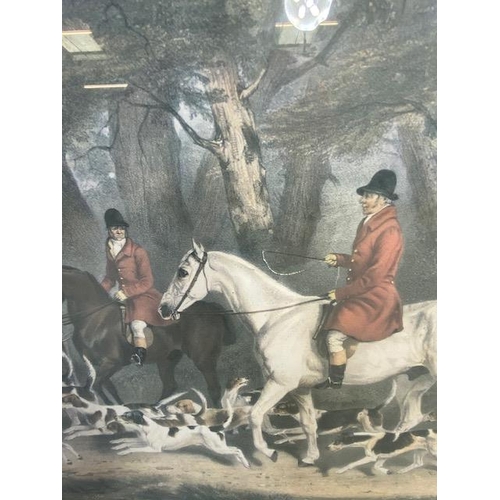 245 - Antique hunting print of William smith with the Brocklesbury hounds framed and glazed approximately ... 