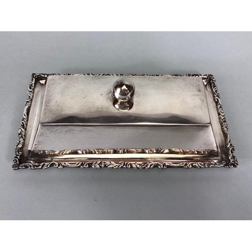 25 - Silver marked 925 and maker LMM rectangular butter dish approx 165mm in length and 303g