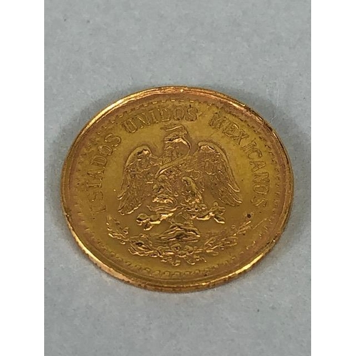 28 - Gold Coin: 1945 Mexican coin Dos y Medio pesos coins 