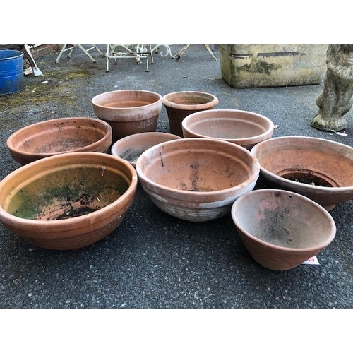 289 - Good collection of Terracotta Garden Planters approx nine (9)