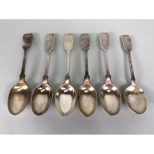 32 - Antique Victorian  English silver London  hall marked  spoons approximately 166.5g six in total