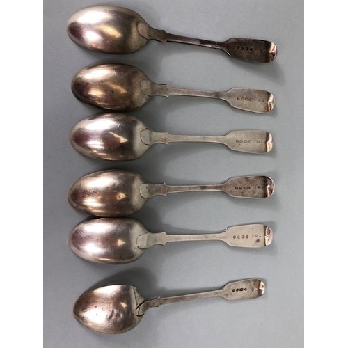 32 - Antique Victorian  English silver London  hall marked  spoons approximately 166.5g six in total