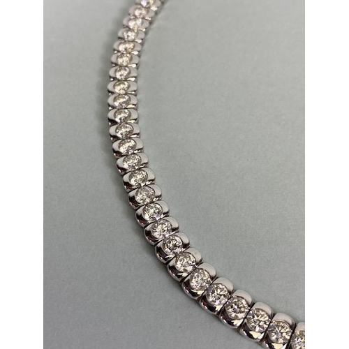 48 - Diamond Collar or Diamond Tennis style necklace comprising approx 97 ninety-seven Diamonds with a to... 