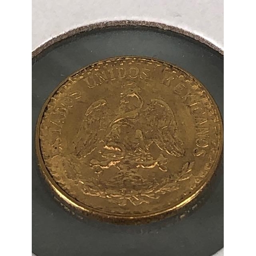 5 - Gold Coin: a Mexican 1945 gold dos pesos, 2 pesos coin