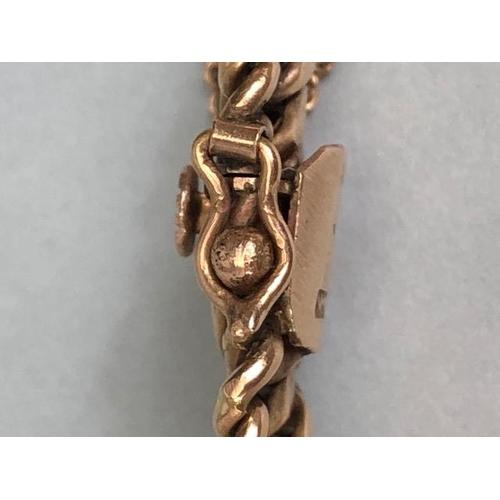 58 - Antique 14ct rose  gold rolled triple curb bracelet  approximately 12.4g