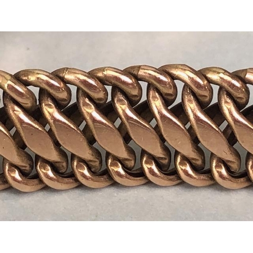 58 - Antique 14ct rose  gold rolled triple curb bracelet  approximately 12.4g