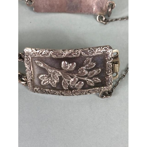 6 - Collection of hallmarked Silver items to include Silver panel bracelet (A/F), Silver Vesta case, Sil... 