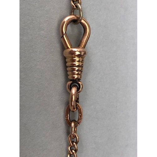 66 - Antique continental untested gold metal fob chain approximately 10.2g , 78cm, replacement ring to on... 