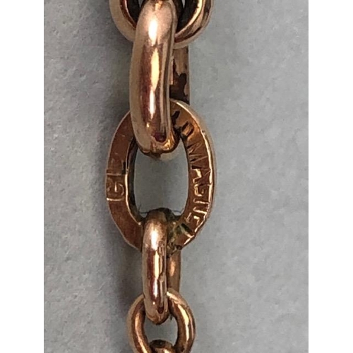 66 - Antique continental untested gold metal fob chain approximately 10.2g , 78cm, replacement ring to on... 