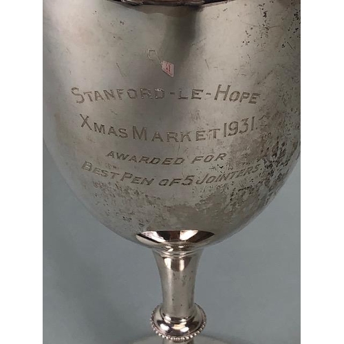 73 - Silver trophy hallmarked for Birmingham by maker WA and engraved 