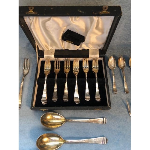 79 - Antique German 800 marked silver cutlery with crescent and moon stamp,comprising of  13 Dinner Knive... 