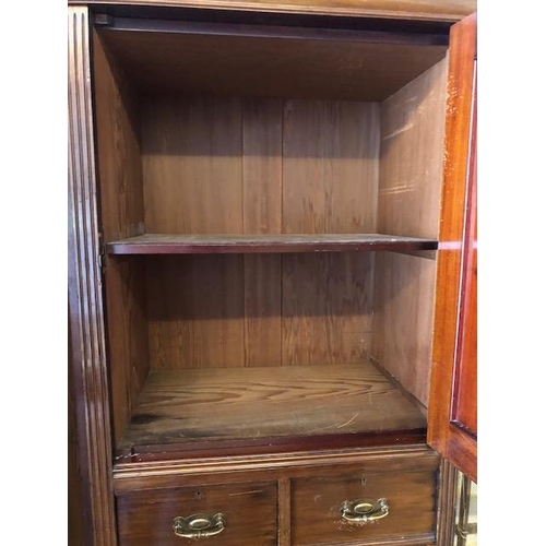 91A - Antique Furniture, 19th century Gentleman's combined wardrobe and drawer chest, single hanging space... 