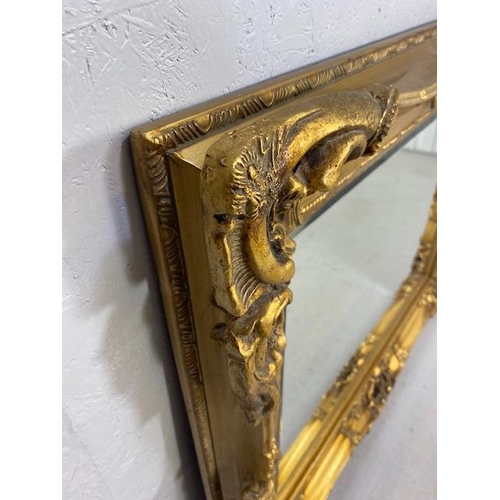 93 - Large Ornate Gold Gilt Mirror with Bevel edged glass approx 132 x 110cm