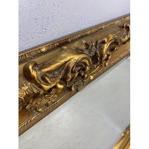 93 - Large Ornate Gold Gilt Mirror with Bevel edged glass approx 132 x 110cm