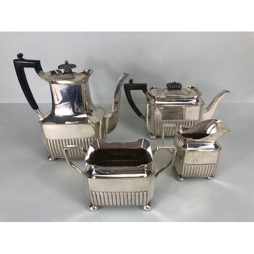 1 - Silver hallmarked tea and coffee set hallmarked for Sheffield by maker Henry Stratford; Henry Stratf... 