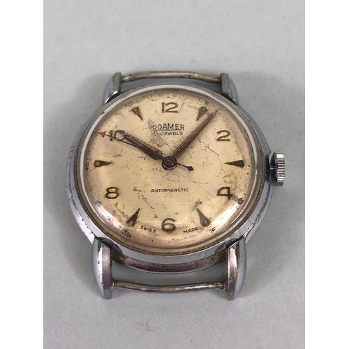 116 - Vintage watches, Romer Gents wrist watch, winds and runs  un marked military style wrist watch winds... 