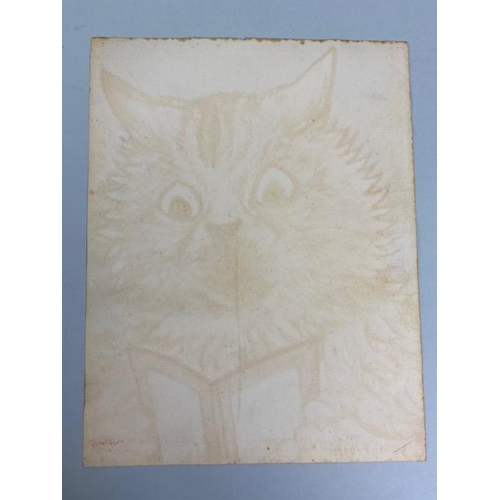 121 - Louis William Wain (British, 1860-1939): An original Louis Wain mixed media artwork painting depicti... 