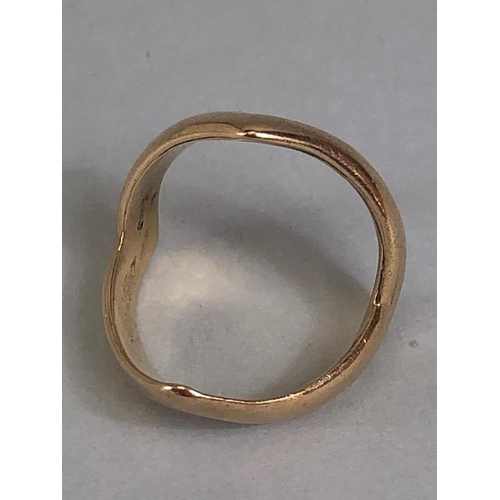 13 - 10k Gold wishbone ring size H approx 4.4g