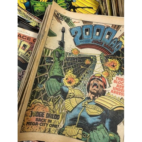 130 - Comic book interest,  large collection of 1980s 2000AD comics featuring Judge Dread,along with two 1... 