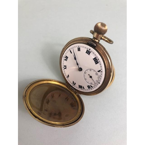 133 - Antique pocket watches, American gold plated Illinois full hunter serial number 5689610,  English si... 