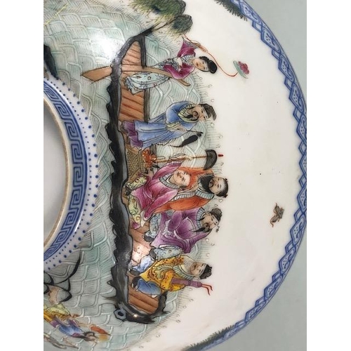 136 - Oriental Art, Pair of Chinese Egg shell porcelain bowls with exquisite painted decoration depicting ... 