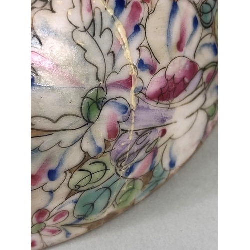 142 - Oriental Ceramics, pair of Chinese egg shell porcelain bowls with multicolour  millefleurs decoratio... 