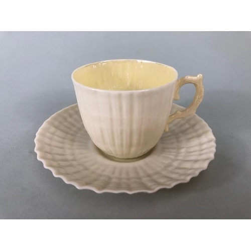 145 - Collectable ceramics, Irish Belleek fluted coffee cup and saucer aopproximately 5cm high