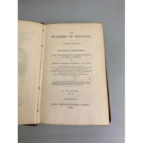 151 - Antique books on Geology , Dr Mantels wonder of Geology Vol 1&2 1839, The Geology of Yorkshire , Ken... 