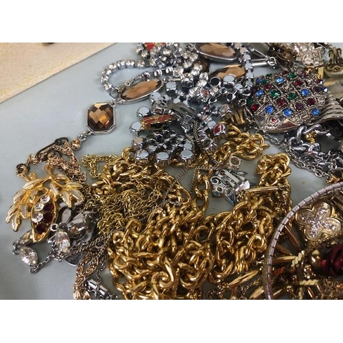 161 - Costume jewellery to include pendants, bracelets, fashion watches chains etc, contained in two jewel... 