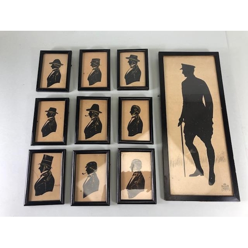 169 - Silhouette pictures, interesting collection of  late 19th and early 20th century printed and highlig... 