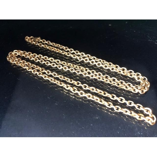 17 - 9ct Gold hallmarked long oval link necklace chain approx 72cm in length and 22.6g