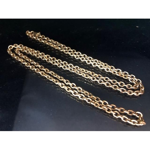 17 - 9ct Gold hallmarked long oval link necklace chain approx 72cm in length and 22.6g