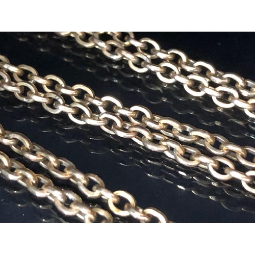 17 - 9ct Gold hallmarked long oval link necklace chain approx 72cm in length and 22.6g