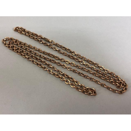 17 - 9ct Gold hallmarked long oval link necklace chain approx 72cm in length and 22.6g