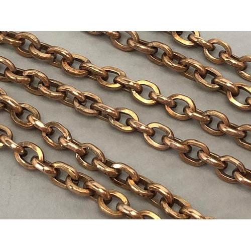 17 - 9ct Gold hallmarked long oval link necklace chain approx 72cm in length and 22.6g