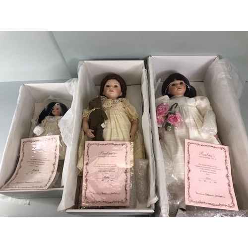 175 - Collectors dolls, three dolls from Pauline's limited edition dolls range, Stacey, number 631 of 1500... 