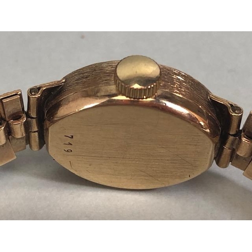 20 - 9ct Gold ladies Rotary watch (weight without mechanism 12g) on 9ct gold bark effect fully hallmarked... 