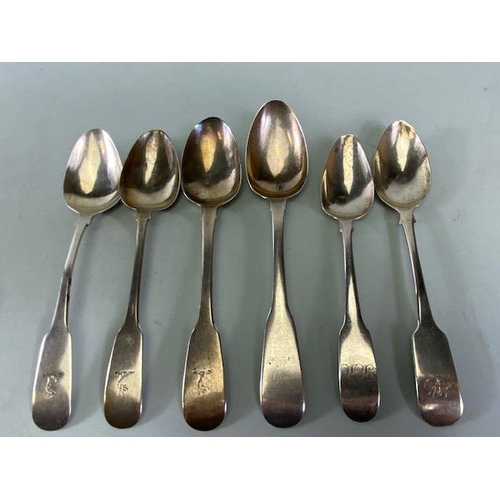 20a - Collection of six various Irish hallmarked Silver teaspoons to include Georgian examples (approx 100... 