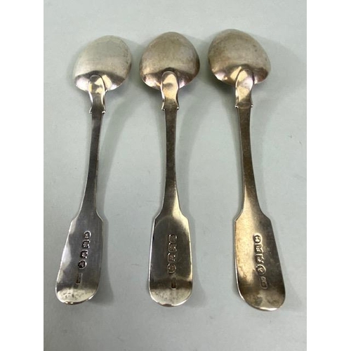 21a - Three Silver Victorian teaspoons hallmarked for Exeter dated 1837 by maker William Woodman (3) 75g